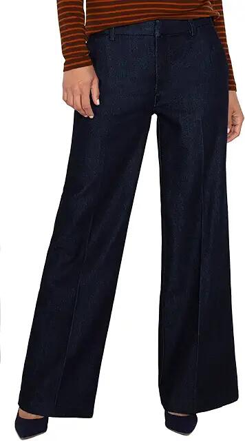 Liverpool Los Angeles Kelsey Wide Leg Trouser Mid Rise Polished Denim (Indigo Rinse) Women's Dress Pants Cover