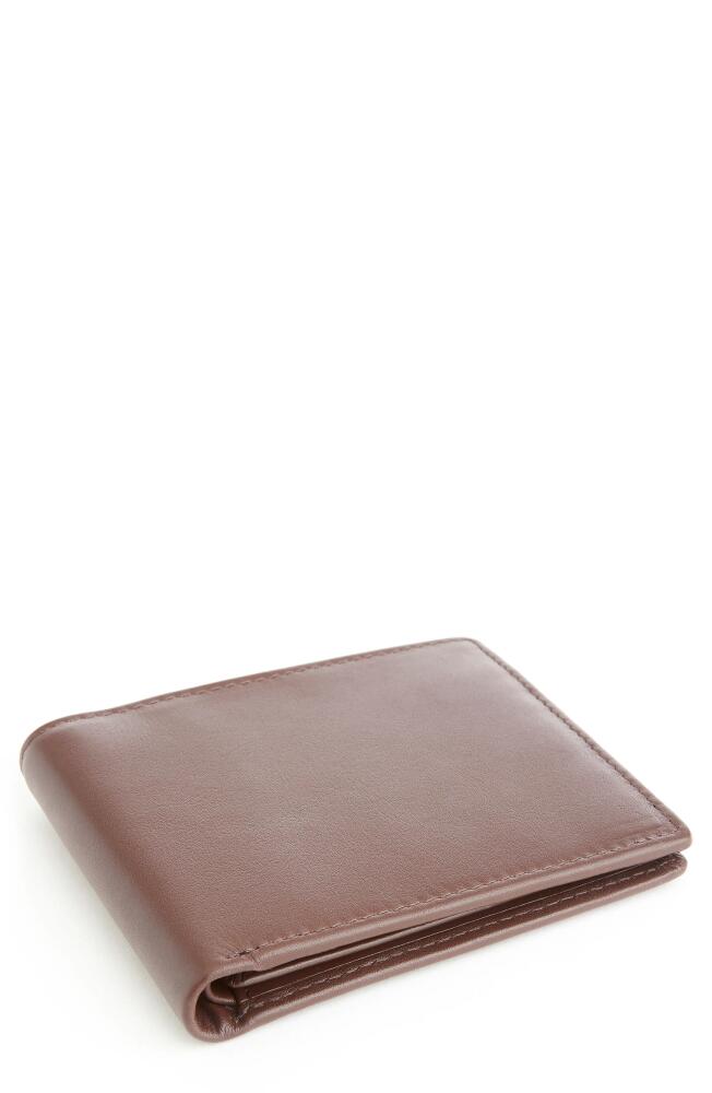 ROYCE New York RFID Leather Trifold Wallet in Brown Cover