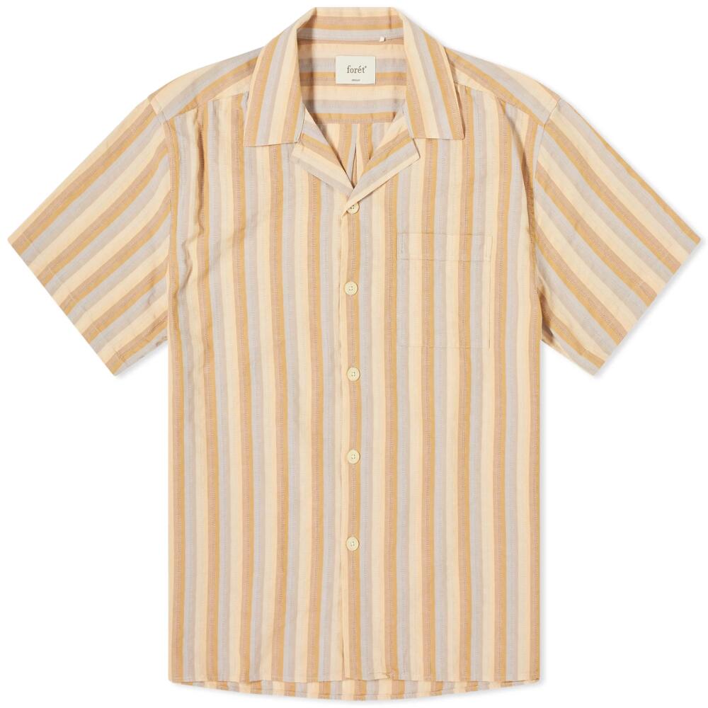 Foret Men's Otter Seersucker Vacation Shirt in Rubber Stripe Cover