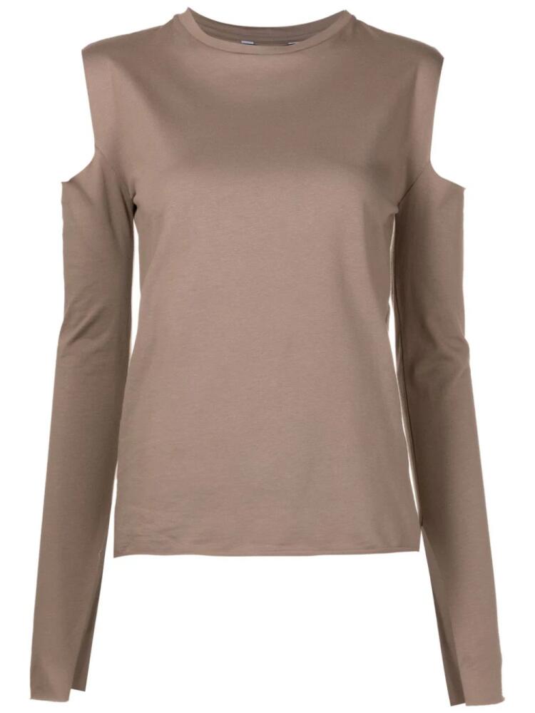 Uma | Raquel Davidowicz cut-out long-sleeve T-shirt - Neutrals Cover