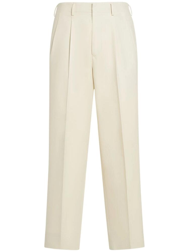 LORO PIANA Gosens Pleated Cotton Straight Pants Cover