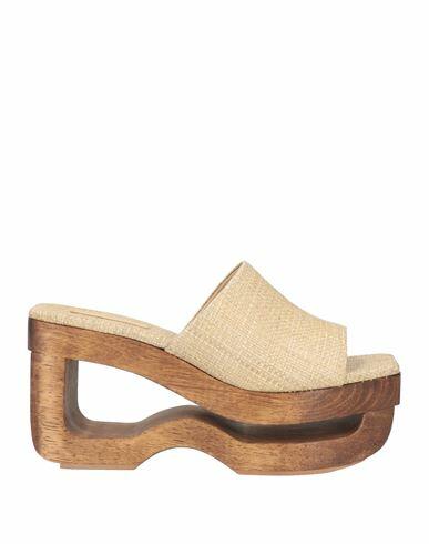 Cult Gaia Woman Mules & Clogs Beige Textile fibers Cover