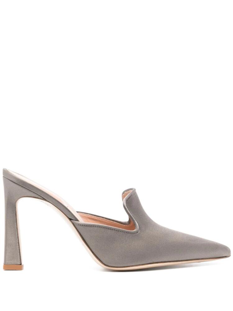 Alberta Ferretti 95mm satin mules - Grey Cover