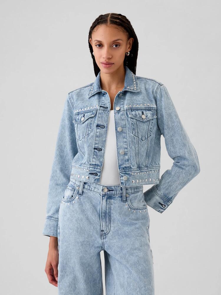 Gap Cropped Studded Icon Denim Jacket Cover