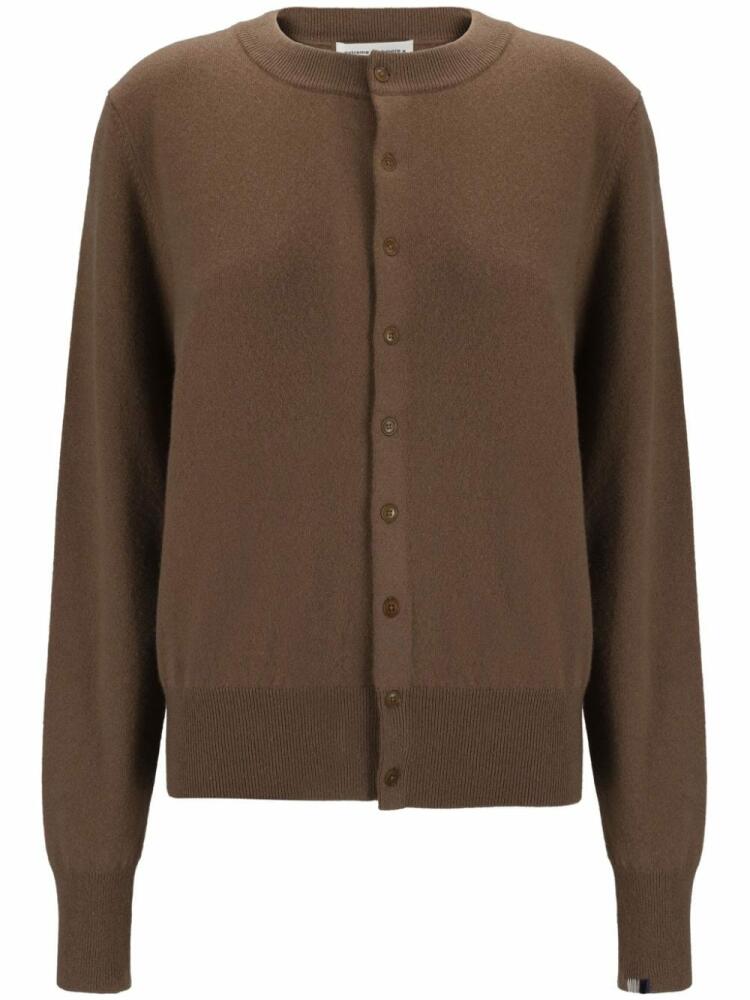 extreme cashmere long sleeve cardigan - Brown Cover