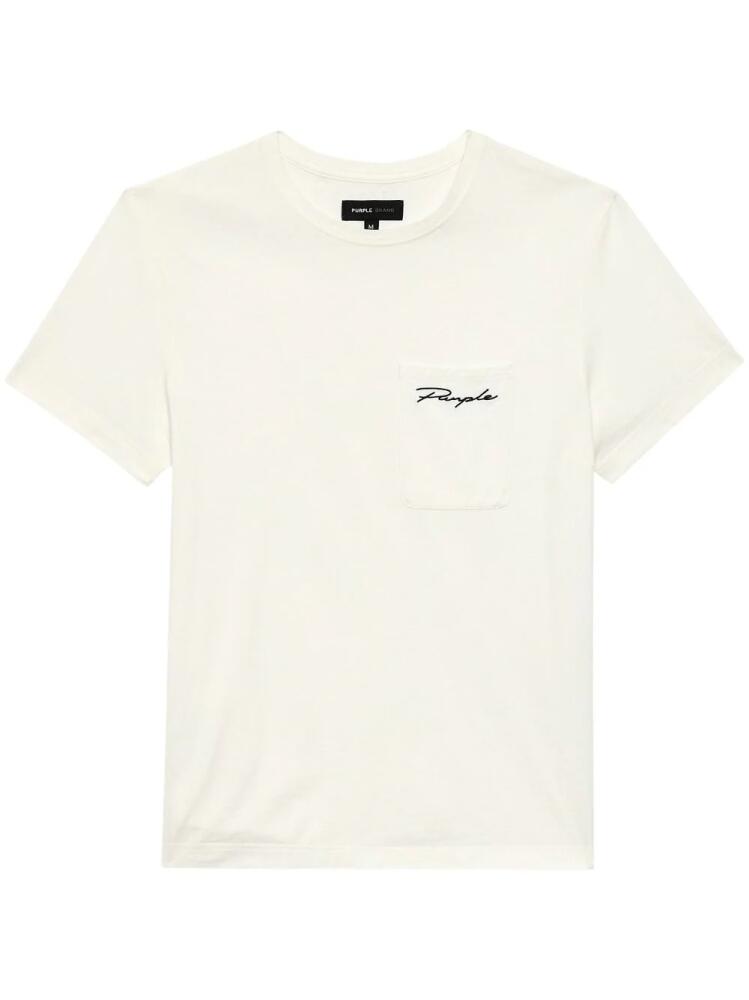 Purple Brand Script Pocket Tee 'White' "White" Cover