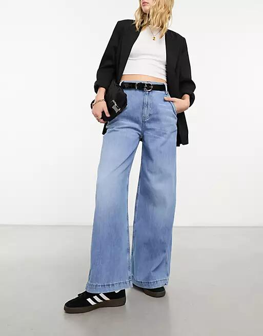 & Other Stories stone cut relaxed leg jeans in soft blue wash Cover