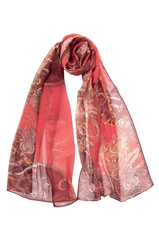 Elizabetta Alessandra - Long Sheer Silk Scarf for Women in Red Cover