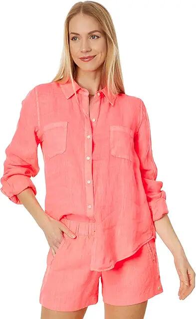 Lilly Pulitzer Sea View Button-Down (Sunrise Coral) Women's Clothing Cover