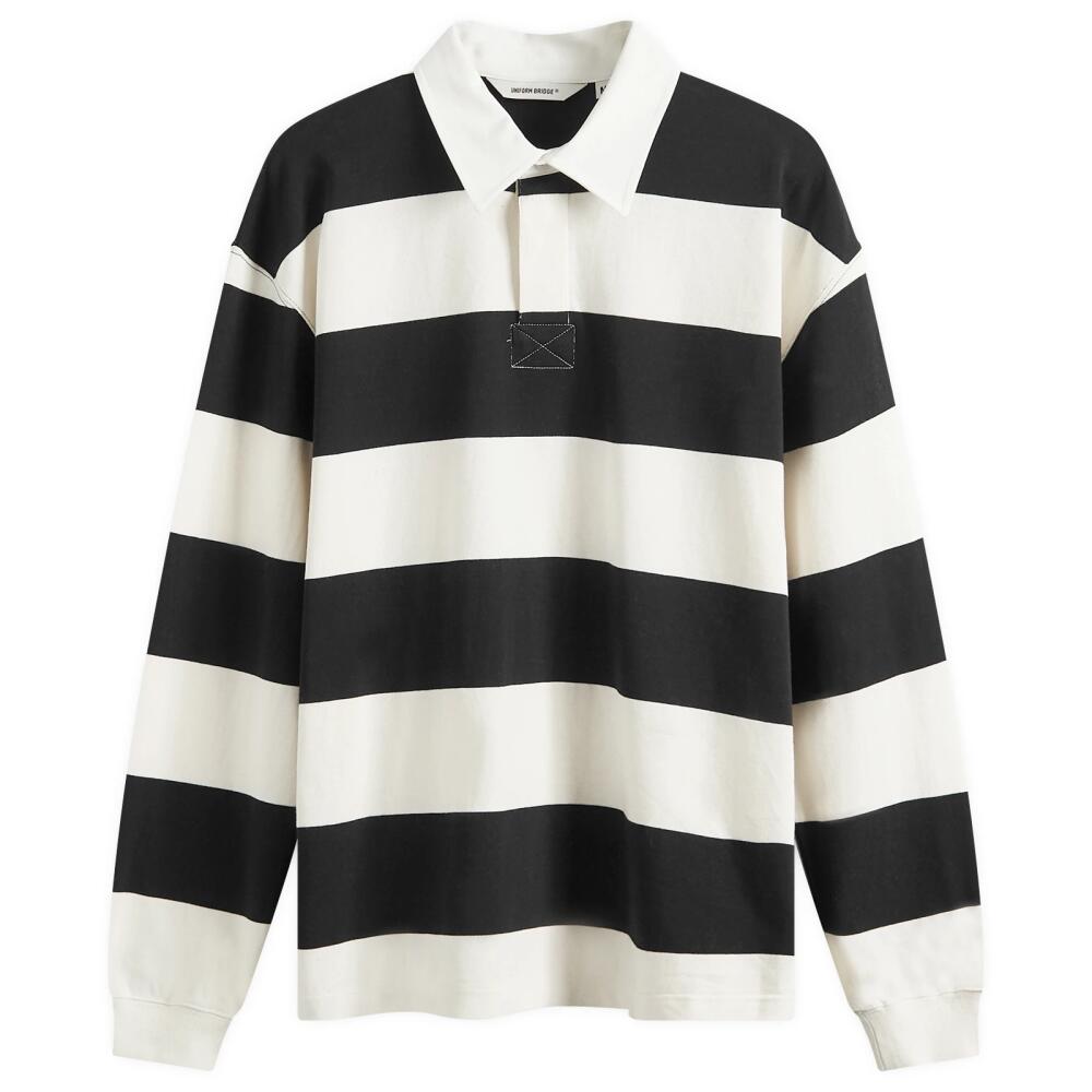 Uniform Bridge Men's Naval Stripe Rugby Shirt in Black Cover