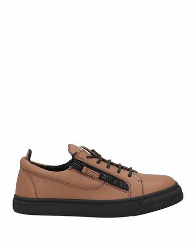 Giuseppe Zanotti Man Sneakers Camel Soft Leather Cover