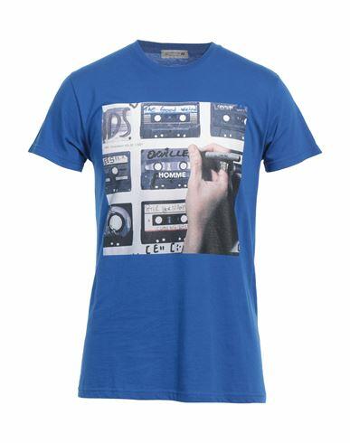 Daniele Alessandrini Homme Man T-shirt Blue Cotton Cover