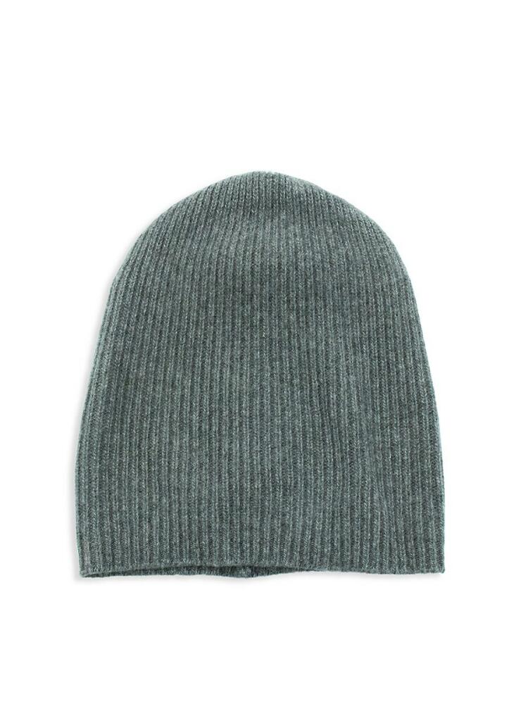 Portolano Men's Ribbed Cashmere Beanie - Medium Heather Green Cover