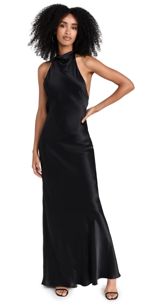 Amanda Uprichard Rainier Silk Gown Black Cover