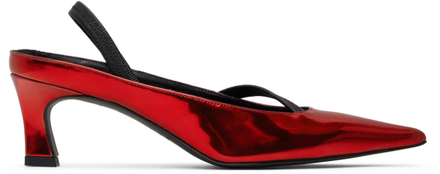 Justine Clenquet Red Sofia Slingback Heels Cover