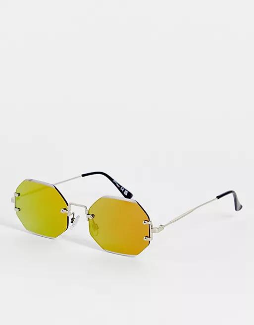 Jeepers Peepers metal hex sunglasses in silver mirror Cover