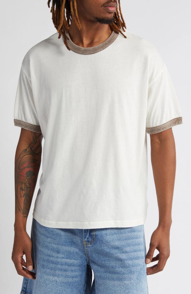 Elwood Oversize Ringer Graphic T-Shirt in Pearl/Soil Cover