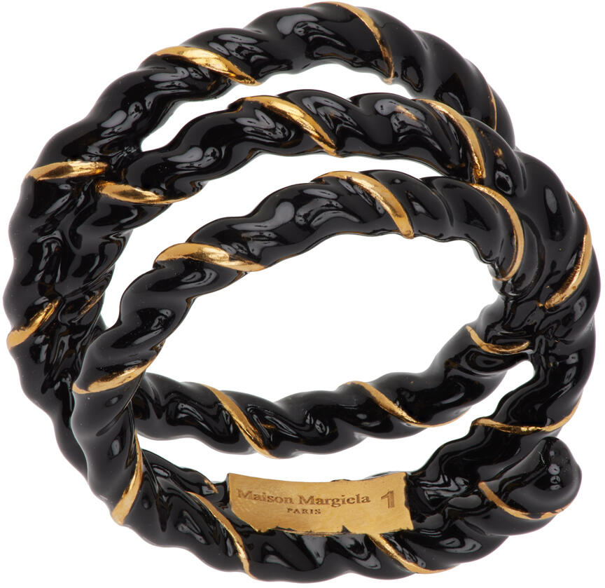 Maison Margiela Gold & Black Twisted Wire Ring Cover