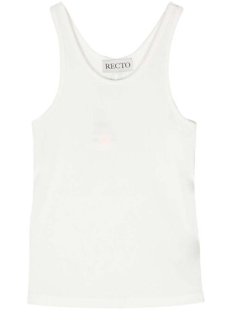 Recto logo-appliqué soft-jersey tank top - White Cover