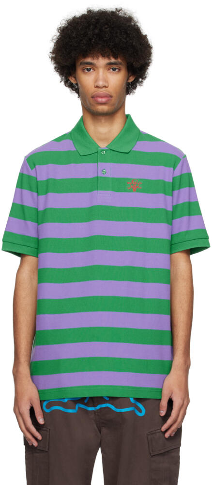 ICECREAM Green & Purple Striped Polo Cover