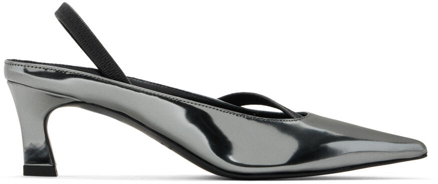 Justine Clenquet Gunmetal Sofia Slingback Heels Cover