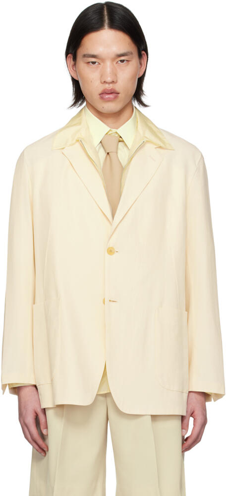 AURALEE Off-White Viyella Blazer Cover