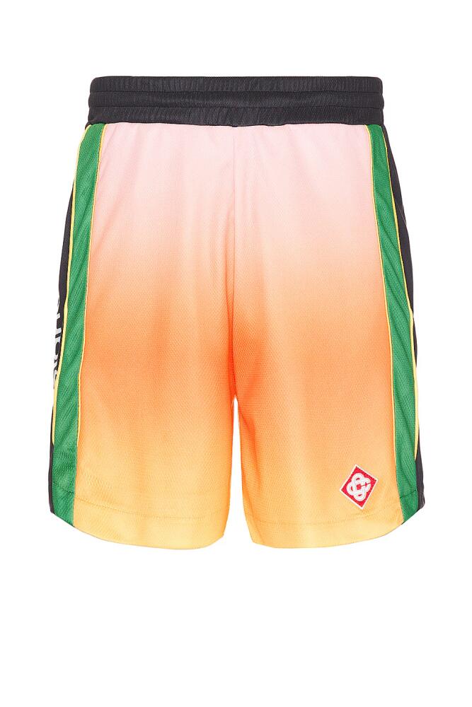 Casablanca Football Shorts in Orange Cover