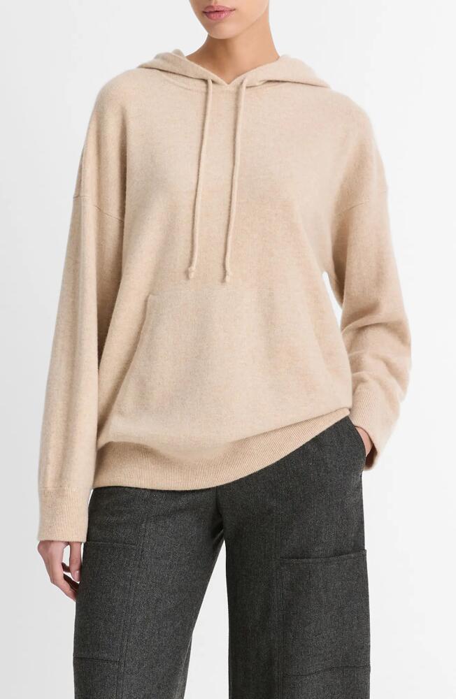 Vince Oversize Wool Blend Hoodie Sweater in Wheat Cream Cover