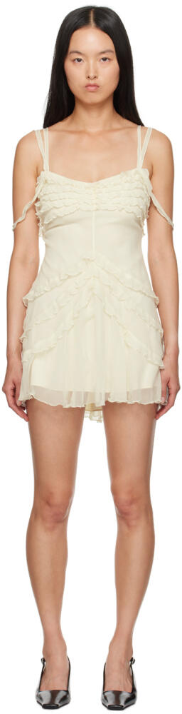 Mirror Palais Off-White Cascading Minidress Cover