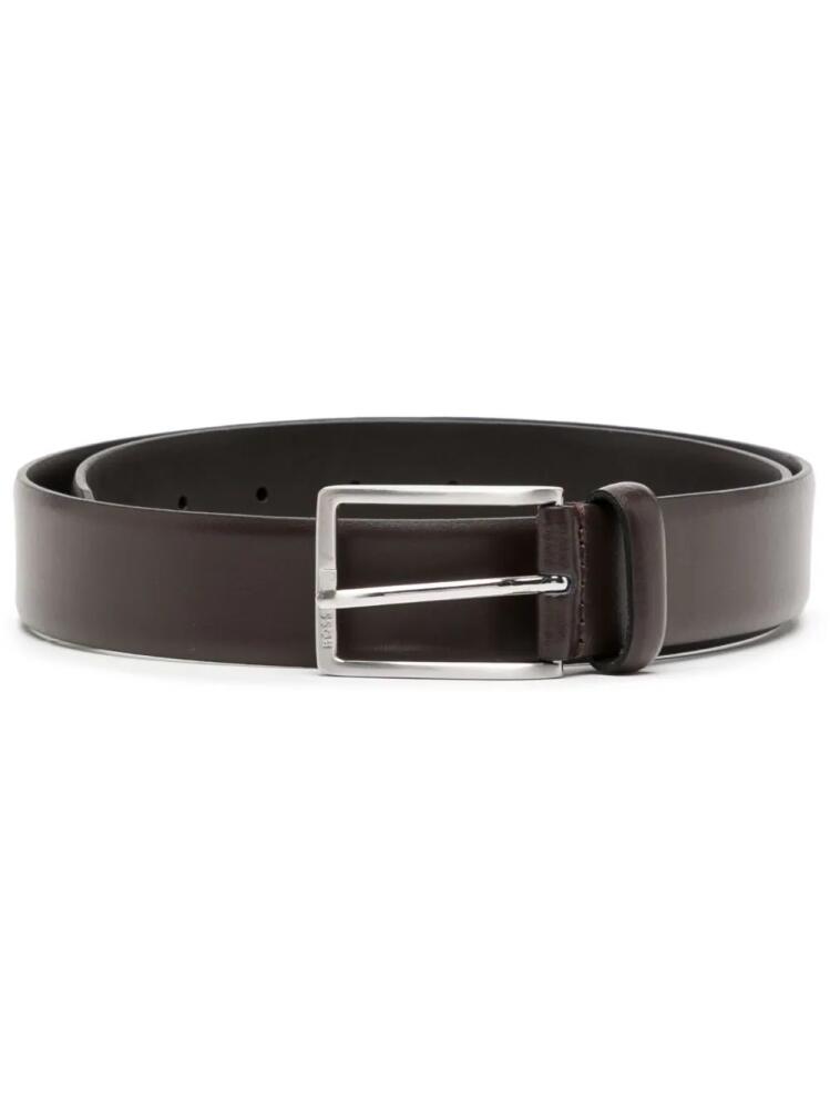 BOSS buckle-fastening leather belt - Brown Cover