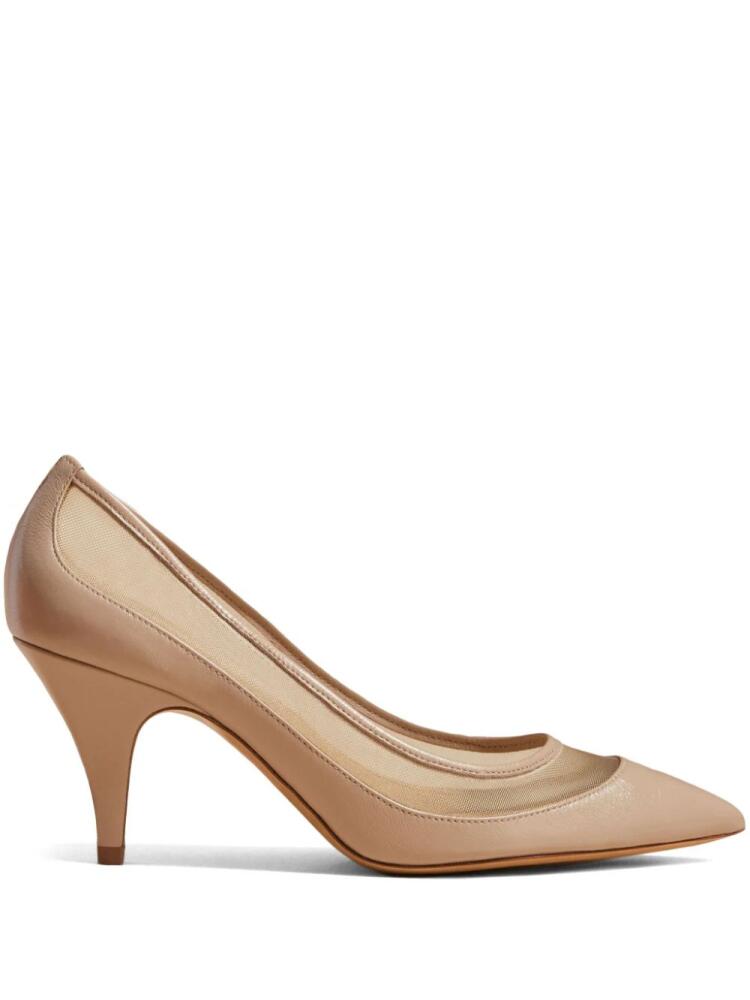 KHAITE The River 75mm mesh-panel leather pumps - Neutrals Cover