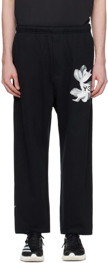 Y-3 Black Graphic Sweatpants Cover