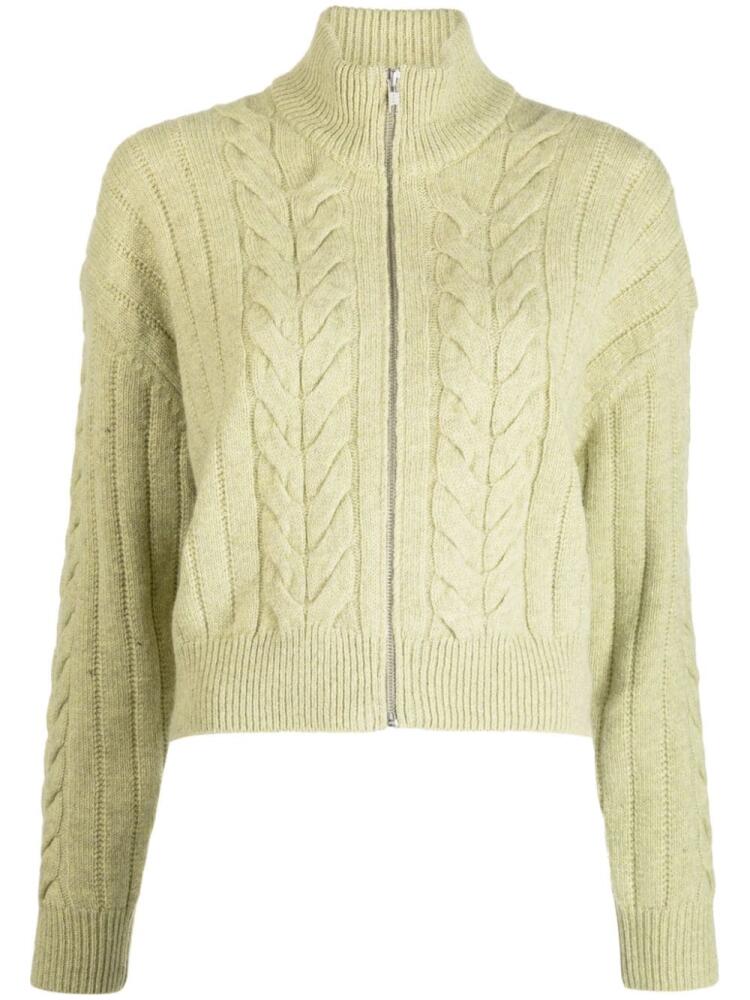 STUDIO TOMBOY cable-knit zip-up cardigan - Green Cover