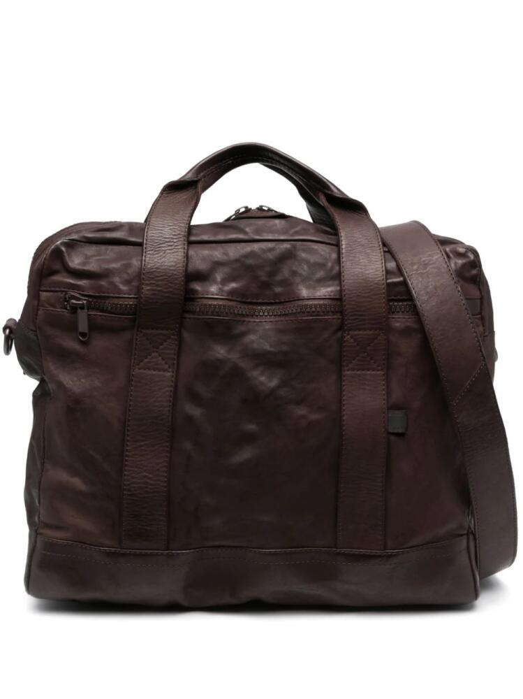 Officine Creative Recruit leather laptop bag - Brown Cover