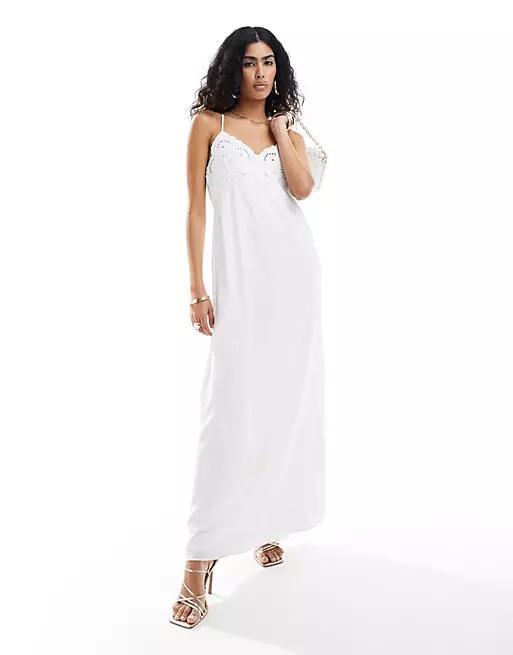 Pretty Lavish textured maxi dress in cream-White Cover