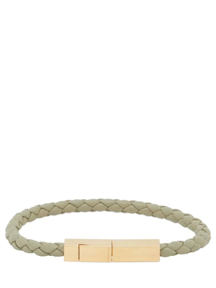 BOTTEGA VENETA Gold-plated Silver & Leather Bracelet Cover