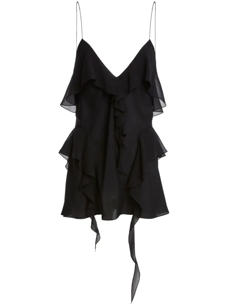 KHAITE The Piet ruffled silk top - Black Cover