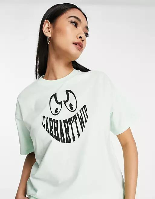 Carhartt WIP grin logo T-shirt in mint-Green Cover