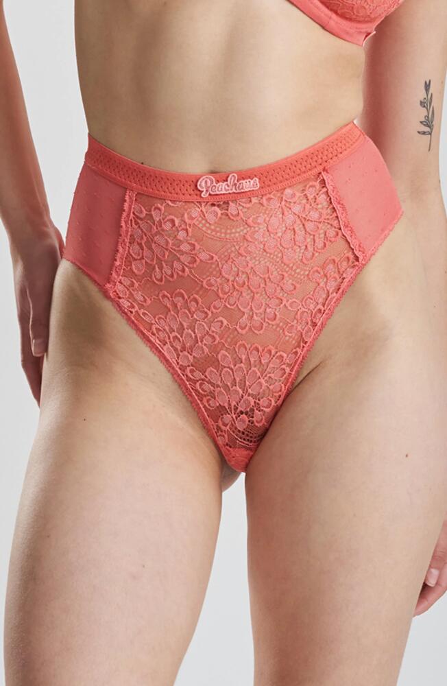 PEACHAUS Betony Recycled-Tulle High-Rise Underwear in Canyon Peach Cover