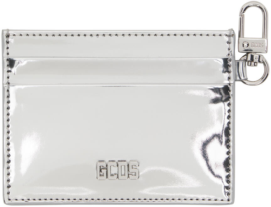 GCDS Silver Comma Mirror Card Holder Cover