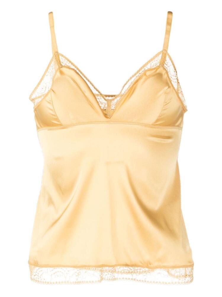 ERES V-neck pyjama top - Yellow Cover