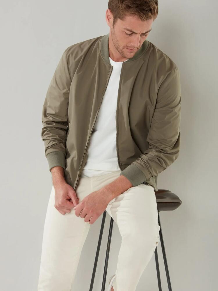 Robert Talbott Jackson Baseball Jacket in Taupe Cover