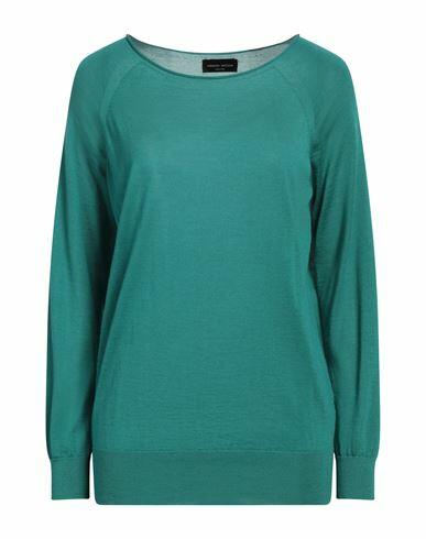 Roberto Collina Woman Sweater Emerald green Cashmere, Silk Cover