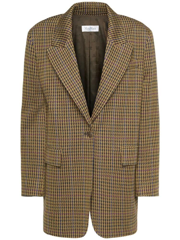 MAX MARA Atlanta Wool Blend Houndstooth Blazer Cover