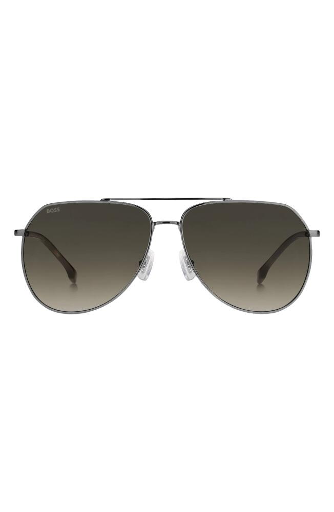 BOSS 61mm Aviator Sunglasses in Dark Ruthenium Cover