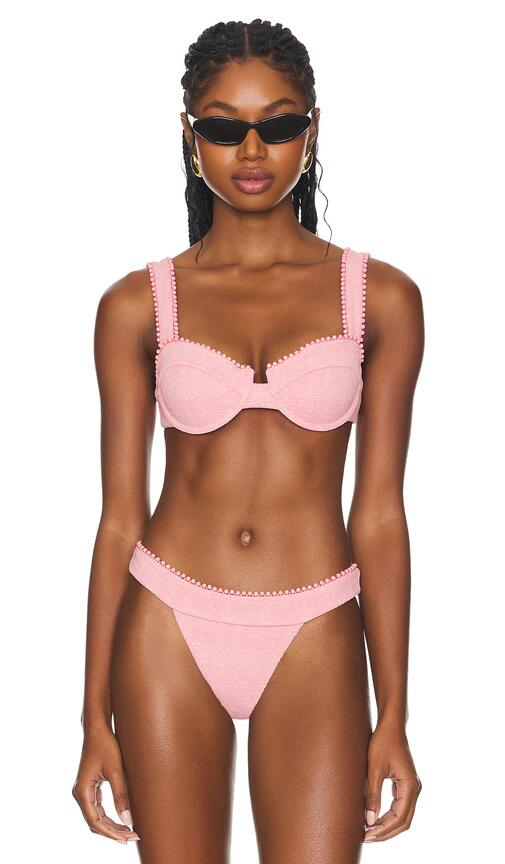 DEVON WINDSOR Palmer Bikini Top in Pink Cover