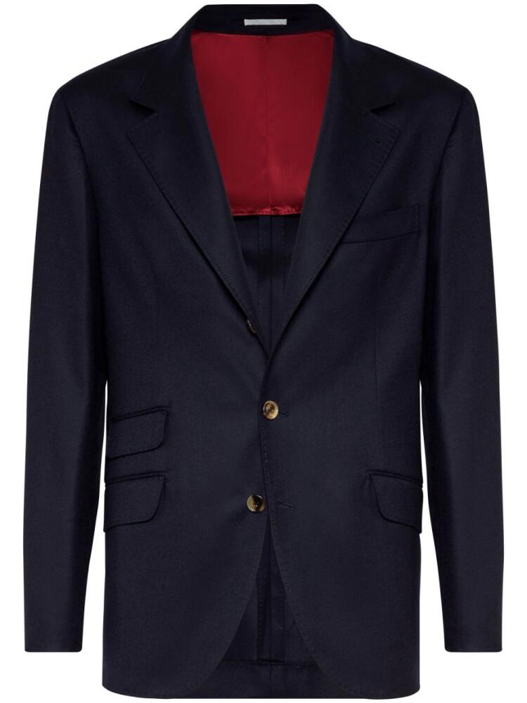 Brunello Cucinelli single-breasted wool blazer - Blue Cover