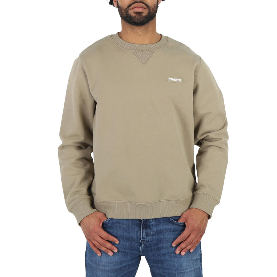 Coach Mens Olive Cotton Essential Crewneck Sweatshirt Cover