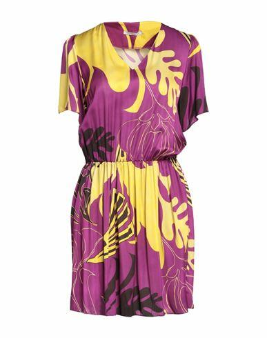 Biancoghiaccio Woman Mini dress Deep purple Viscose Cover