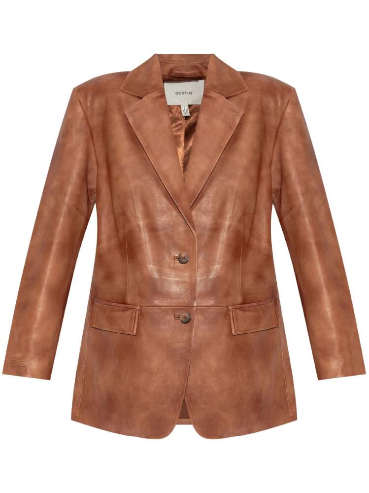 Gestuz LucinaGZ leather blazer - Brown Cover